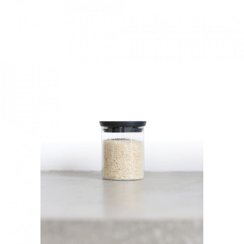 Borcan de sticla Brabantia stivuibil 0.6L, Gri inchis 646875