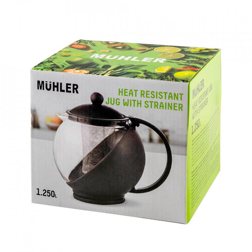 Ceainic cu strecurator Muhler MR-8126BJS 1,25 l, negru 1006132