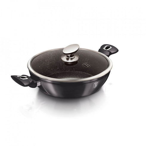 Cratita joasa cu capac Metallic Line Carbon Pro Edition BerlingerHaus BH 6899