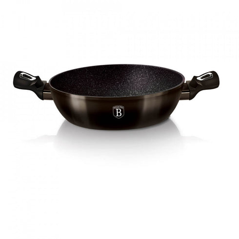 Cratita joasa cu capac Metallic Line Shiny Black Edition BerlingerHaus BH 6609