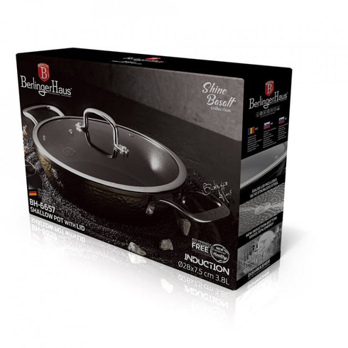 Cratita joasa cu capac Shine Basalt Collection BerlingerHaus BH 6657