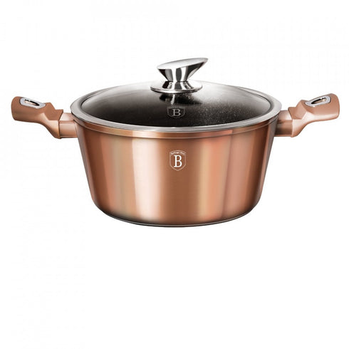 Oala cu capac 20 cm Rose Gold (Cupru) Metallic Line Berlinger Haus BH 1514N