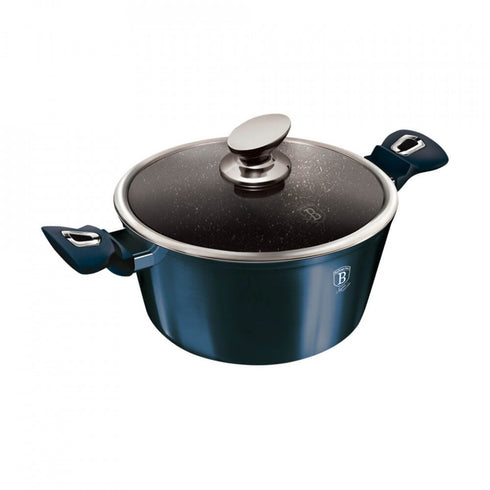 Oala cu capac Metallic Line Shiny Black Edition BerlingerHaus BH 6605