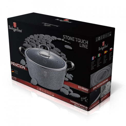 Oala cu capac 24 cm Gray Stone Touch Line Berlinger Haus BH 1152N