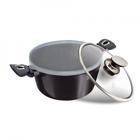 Oala cu capac Metallic Line Shiny Black Edition BerlingerHaus BH 6605