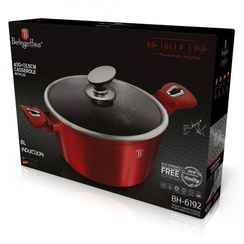Oala cu capac 30 cm Burgundy Metallic Line Berlinger Haus BH 6192