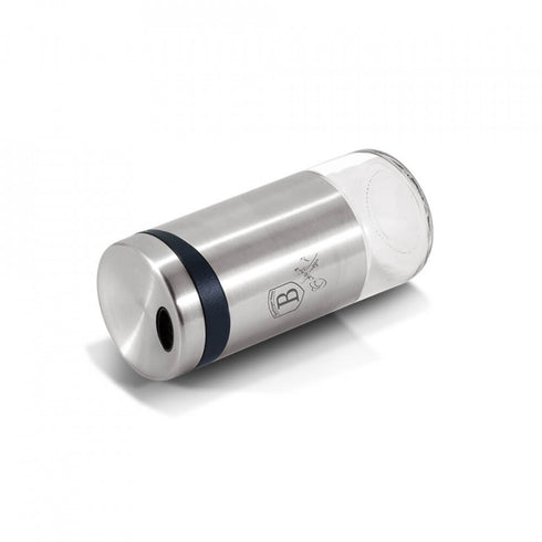 Set 2 recipiente pentru sare si piper 120 ml si suport din otel inoxidabil Black Rose Collection Berlinger Haus BH 1994