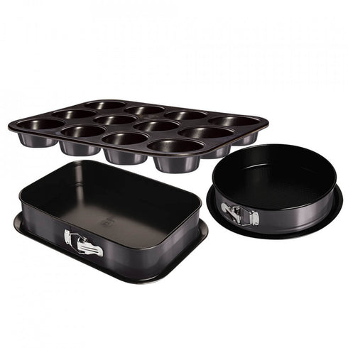 Set 3 tavi pentru cuptor Metallic Line Carbon Pro Edition BerlingerHaus BH 7637