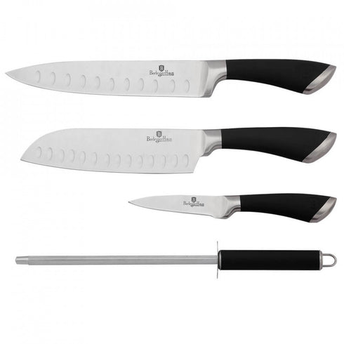 Set cutite (4 piese) otel inoxidabil Black Silver Collection Berlinger Haus BH 2017