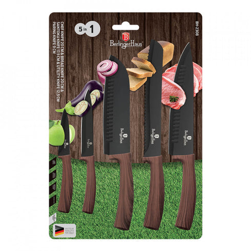 Set cutite otel inoxidabil (5 piese) Ebony Rosewood Collection Berlinger Haus BH 2308