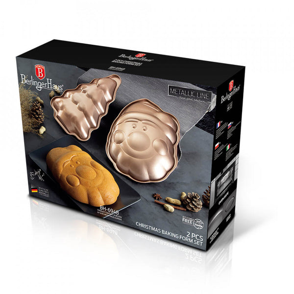 Set forme de copt 2 piese Rose Gold Metallic Line BerlingerHaus BH 6948