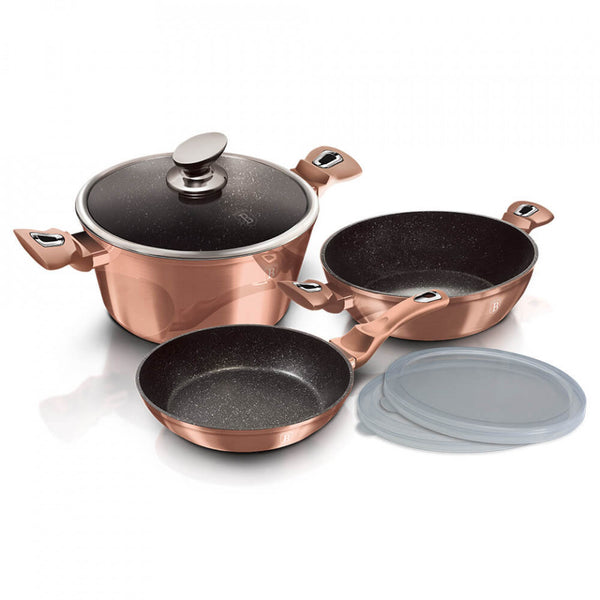 Set oale si tigai (6 piese) Rose Gold Metallic Line BerlingerHaus BH 7047