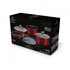 Set oale si tigai marmorate cu maner detasabil (9 piese) din aluminiu forjat Burgundy Metalic Line Berlinger Haus BH 6145
