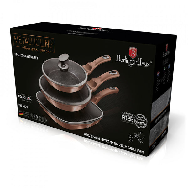 Set tigai (6 piese) Rose Gold Metallic Line BerlingerHaus BH 6195